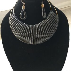 Black and Silver Choker with earrings 😉